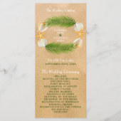 Tropisch Wreath Sandy Beach Wedding Programma (Voorkant)