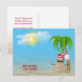 Tropisch zand Man met palmboom Briefkaart (Voorkant / Achterkant)