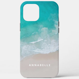 tropisch zand strand oceaan zonnig golven modern iPhone 12 pro max hoesje