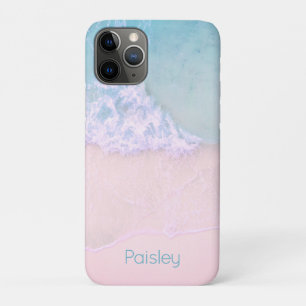 Tropisch zandstrand met turquoise zee monogram iPhone 11 pro hoesje