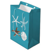 Tropisch Zee Blue Sand Dollars Starfish Gift Bag Medium Cadeauzakje (Voorkant Gekanteld)