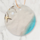 Tropisch zee en zeester strand Dank je bruiloft Bedankjes Labels (Achterkant)