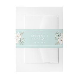 Tropisch Zee Glazen Blauw Huwelijk Uitnodigingen Wikkel