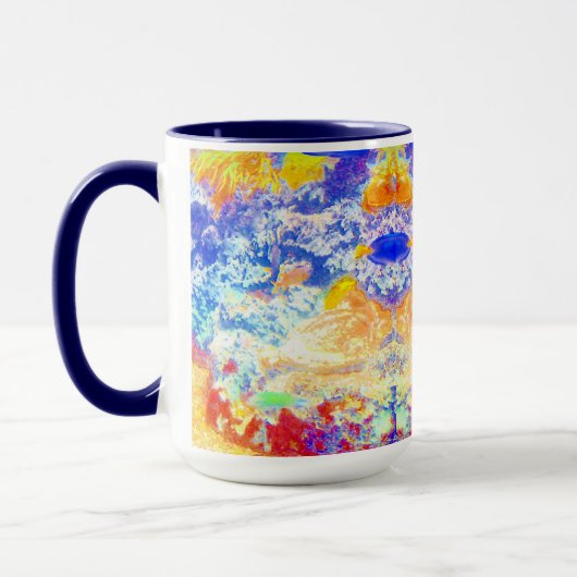 Tropisch Zee Kleurrijk Koraal Ref Diep Blauwe Ocea Mok (Links)