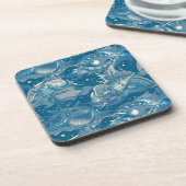 Tropisch Zee Patroon Bier Onderzetter (Linkerzijde)