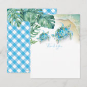 Tropisch Zee schildpad Baby shower Dank u (Voorkant / Achterkant)