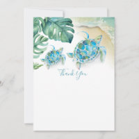 Tropisch Zee schildpad Baby shower Dank u