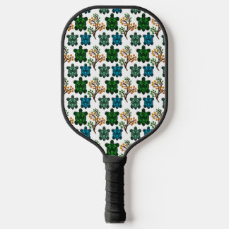 Tropisch Zee Schildpad Bloemmotief | Kust Oceaan Pickleball Paddle