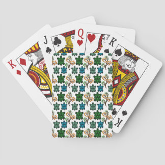 Tropisch Zee Schildpad Bloemmotief | Kust Oceaan Pokerkaarten