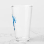 Tropisch Zee schildpad design in Blue Glas (Links)