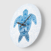 Tropisch Zee schildpad design in Blue Grote Klok (Hoek)
