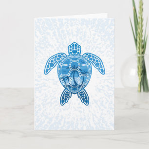 Tropisch Zee schildpad design in Blue Kaart