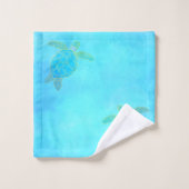 Tropisch Zee Turquoise Waterverf B Bad Handdoek (Wasdoekje)