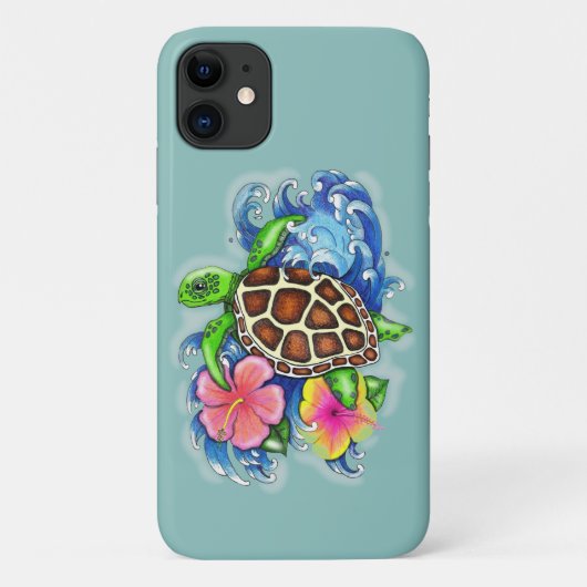 Tropisch Zee Turtles Hoesje-Mate iPhone Case (Achterkant)