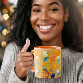 Tropisch Zee Vissen Oranje riffen Mok