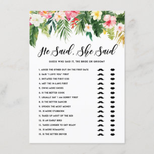 Tropisch zei hij dat ze Bride of Groom Game Kaart 