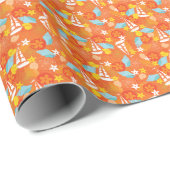 Tropisch zeilpatroon cadeaupapier (Rol Hoek)