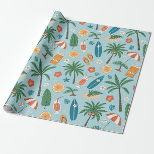 Tropisch Zomer Strand Patroon (2) Cadeaupapier
