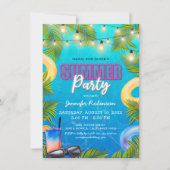 Tropisch Zomer Verjaardagsfeest Kaart (Voorkant)