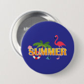 Tropisch zomerfeest ronde button 7,6 cm (Voorkant /achterkant)