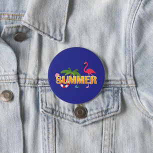 Tropisch zomerfeest ronde button 7,6 cm