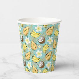 Tropisch zomerfruitpatroon papieren bekers
