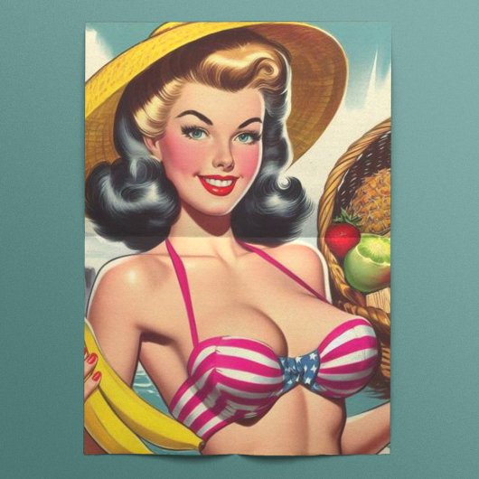 Tropisch zomermeisje tissuepapier