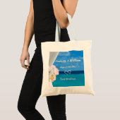Tropisch zomerpalmstrand bruiloft tote bag (Voorkant (product))