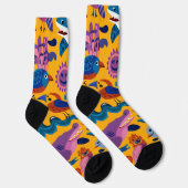Tropisch Zomerpatroon Crew Sokken Cadeau (Rechts)