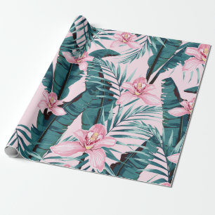 Tropisch zomerschilderij naadloos met palm cadeaupapier