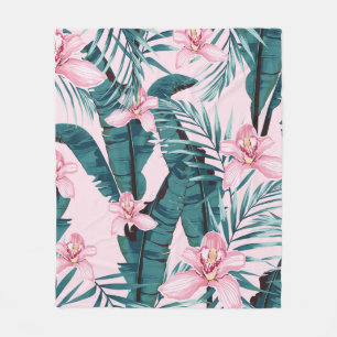 Tropisch zomerschilderij naadloos met palm fleece deken