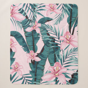 Tropisch zomerschilderij naadloos met palm sherpa deken