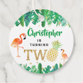 Tropisch zomerstrand Luau Boys 2e verjaardag Bedankjes Labels (Voorkant)