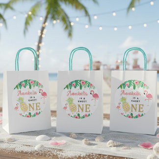 Tropisch zomerstrand Luau Girls 1ste verjaardag Ronde Sticker