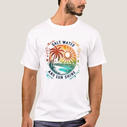 Tropisch zomerzout water en zonneschijn t-shirt (Voorkant)