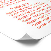 Tropisch zonnepalm Beach Weddenstabel Plan Poster (Hoek)