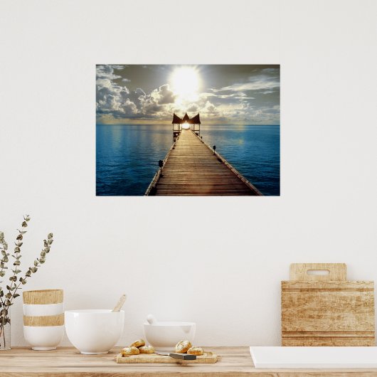 Tropisch zonnescherm groot Poster (Keuken)