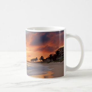 Tropisch zonnestrand koffiemok