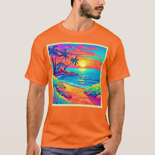 Tropisch zonnestrand t-shirt