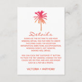 Tropisch zonsonderdpalm Beach Weddenschap Detail Informatiekaartje (Voorkant)