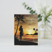 Tropisch Zonsondergang Eiland Briefkaart (Staand voorkant)