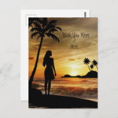 Tropisch Zonsondergang Eiland Briefkaart (Voorkant / Achterkant)