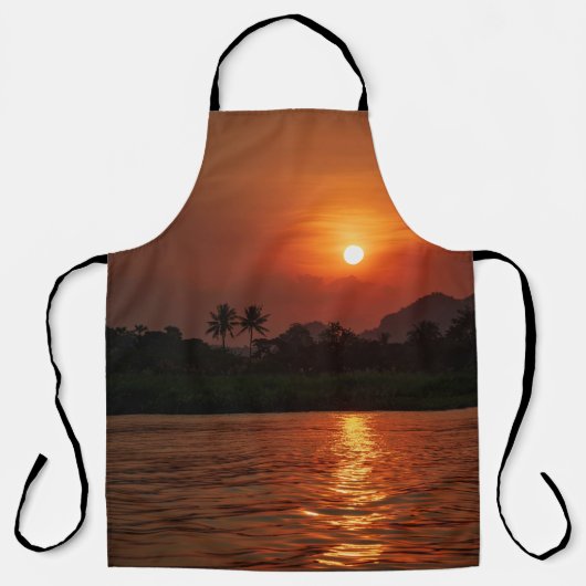 Tropisch Zonsondergang Schort (Voorkant)