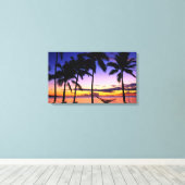 Tropisch zonsonderstel canvas afdruk (Insitu (Houten vloer))