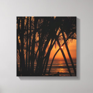 Tropisch zonsonderstel canvas afdruk