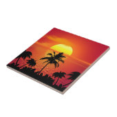 Tropisch zonsonderstel tegeltje (Zijkant)