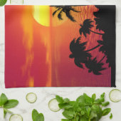 Tropisch zonsonderstel theedoek (Gevouwen)