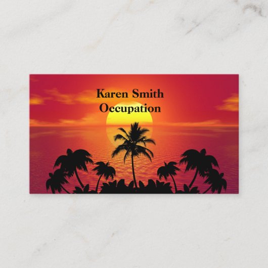 Tropisch zonsonderstel visitekaartje (Voorkant)