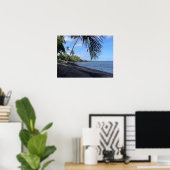 Tropisch zwart strand van Hawaii Poster (Thuiskantoor)