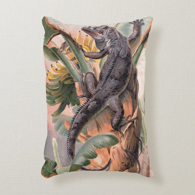 Tropisch zwarte Iguana,  wild reptieldier Accent Kussen (Voorkant(Verticaal))